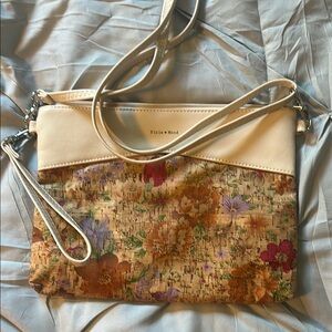 Pixie Mood Cream and Brown Crossbody Bag with Elegant Design